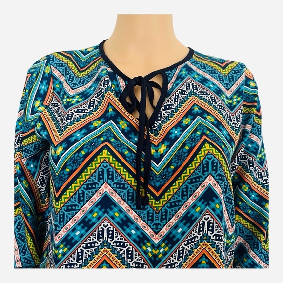 Signature Studio contemporary style chevron pattern top tunic S multicolor - Picture 11 of 14